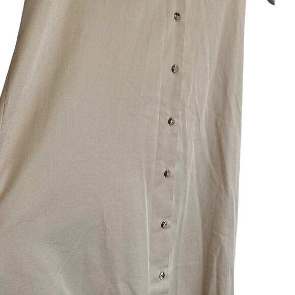 Vintage 90s LL Bean Safari Shirt Dress Large โ Khaki Button Up Utility Style - Picture 8 of 16